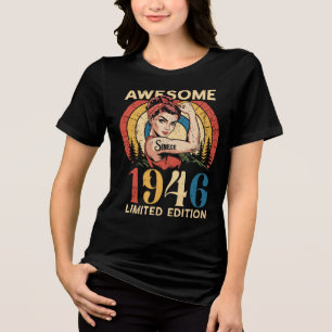 Fantastisch seit 1946 Vintage 80. Geburtstag der F Tri-Blend Shirt