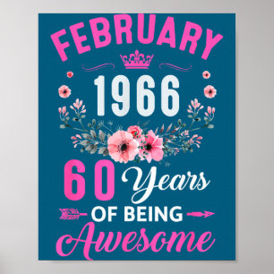 Fantastisch seit 1966 60 Alt Februar Poster