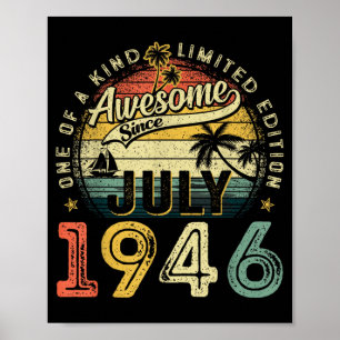 Fantastisch seit Juli 1946 Vintage Retro 80. Poster