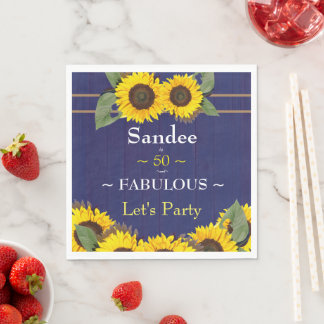 Fantastisch und fünfzig Geburtstag Moderne Blaue S Serviette