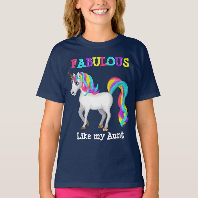 Fantastisch wie meine Tante Magisches Einhorn T-Shirt (Vorderseite)
