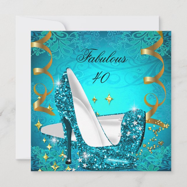 Fantastische 40 Aquamarine Goldmedaillengewinner G Einladung (Vorderseite)