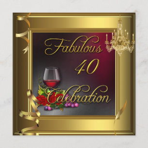 Fantastische 40 Celebration Creme Gold Rose Wein Einladung