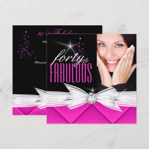 Fantastische 40 Foto Rosa Schwarz-weiß Elegantes P Einladung