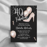 Fantastische 40 Rose Gold High Heel 40. Geburtstag Einladung<br><div class="desc">Fantastische 40 moderne Rose Gold & Silber Girl 40. Geburtstag Einladungen.</div>