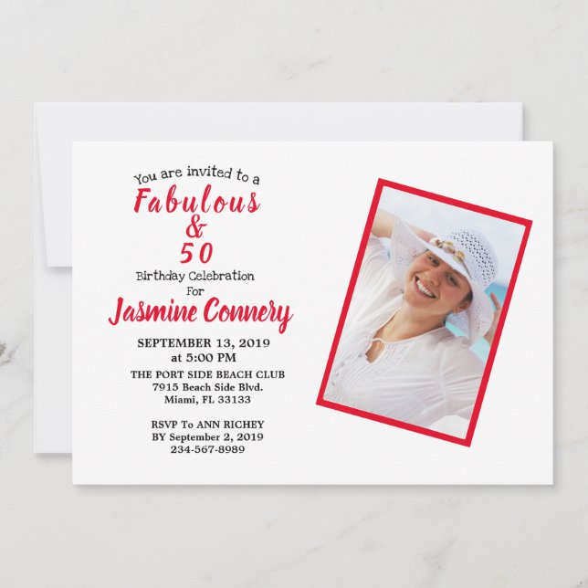 Fantastische 50 Geburtstagsfeier Einladung (Vorderseite)