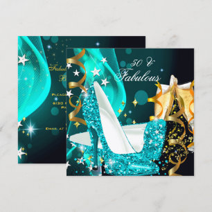 Fantastische 50 Geburtstagsparty der Frau Aquamari Einladung