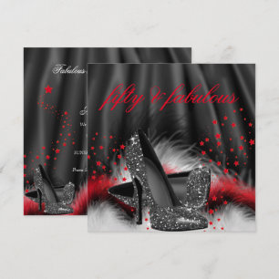 Fantastische 50 Rote Schwarze High Heels Geburtsta Einladung