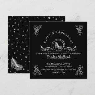 Fantastische 50-Silver High Heels Geburtstagsparty Einladung