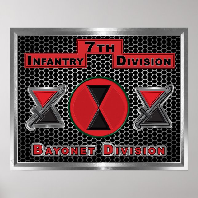 Fantastische 7. Infanterieabteilung "Bayonet Divis Poster (Vorne)