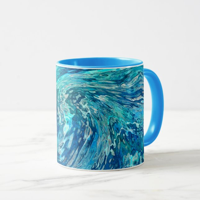 Fantastische abstrakte Welle Tasse (VorderseiteRechts)