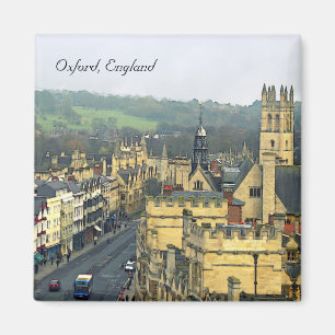 Fantastische Ansicht, Oxford, England, Hautpstraß Magnet