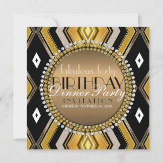 Fantastische Art Deco Party Einladung zum Mittag