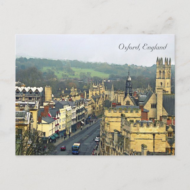 Fantastische Aussicht, Oxford, England, High Stree Postkarte (Vorderseite)