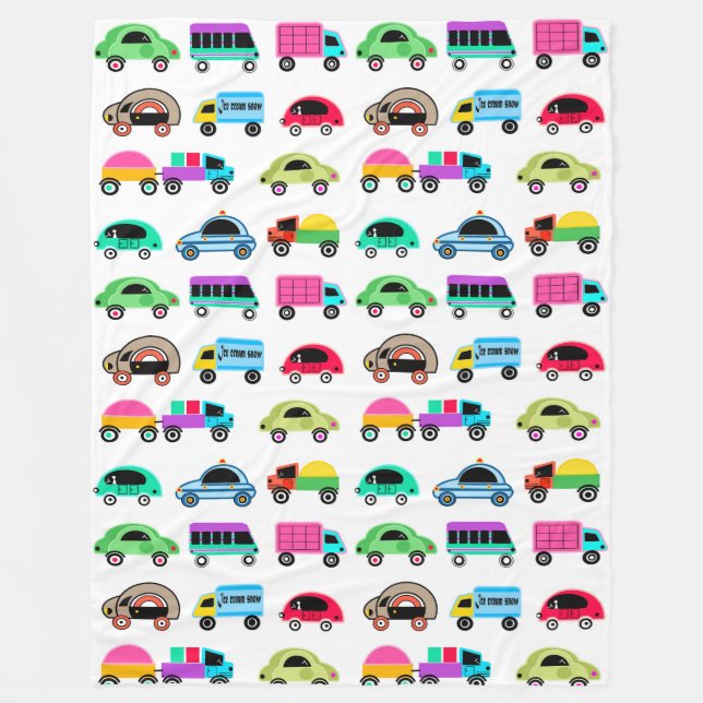 Fantastische Autos Fleecedecke (Vorderseite)