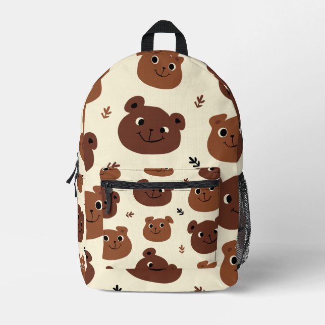 Fantastische Bärengesicht Bedruckter Rucksack (Vorderseite)