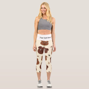 Fantastische Bärengesicht Capri Leggings