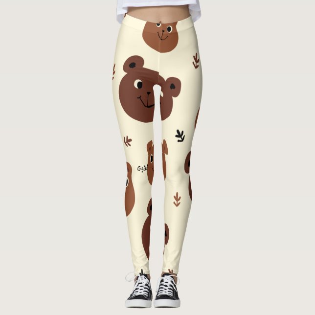 Fantastische Bärengesicht Leggings (Vorderseite)