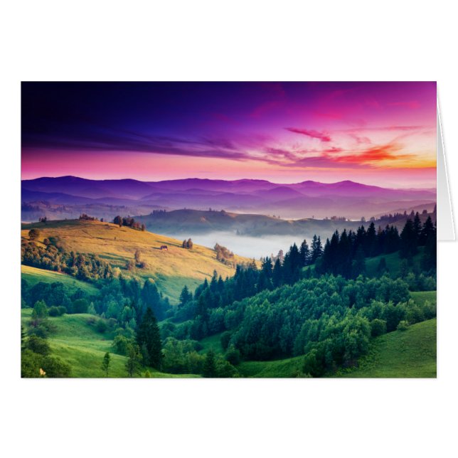 Fantastische Bergwelt am Morgen. überwältigt (Vorderseite (Horizontal))