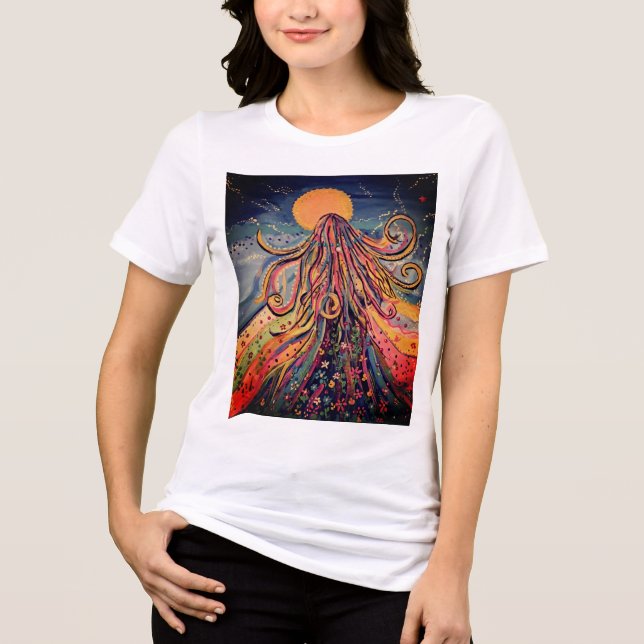 Fantastische Bergwelten im Val Piora Tri-Blend Shirt (Vorderseite)