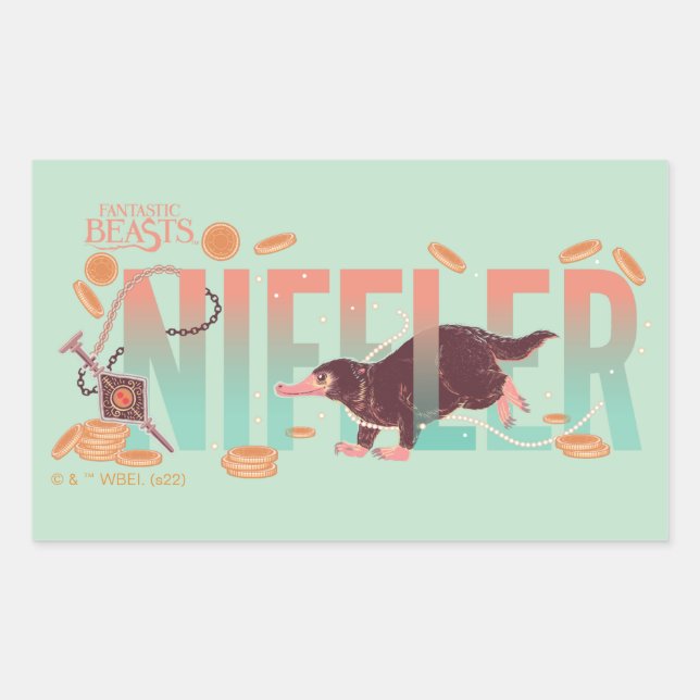 Fantastische Bestien Niffler Rechteckiger Aufkleber (Vorderseite)