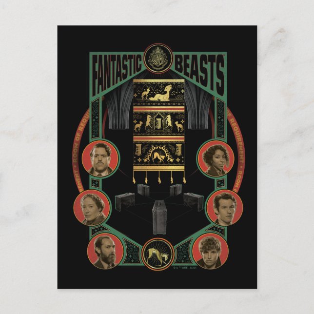 Fantastische Bestien Raum der Anforderung Grafik Postkarte (Vorderseite)