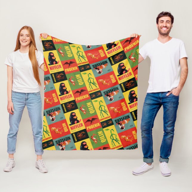 Fantastische Bestien Vintages Muster Fleecedecke (Beispiel)