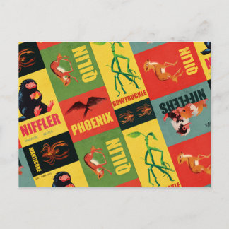Fantastische Bestien Vintages Muster Postkarte