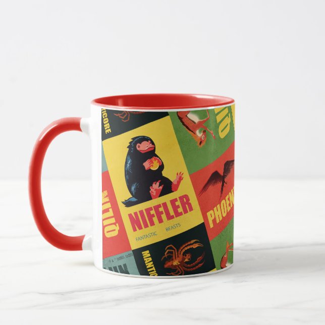Fantastische Bestien Vintages Muster Tasse (Links)