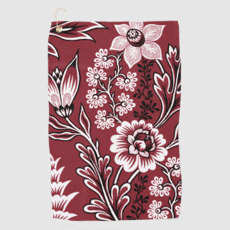 Fantastische Blumen (Maroon) Fine Art Golfhandtuch