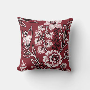Fantastische Blumen (Maroon) Fine Art Kissen
