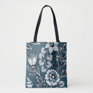 Fantastische Blumen (Schiefer-Türkis) Fine Art Tasche