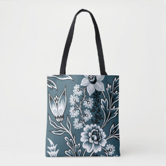 Fantastische Blumen (Schiefer-Türkis) Fine Art Tasche