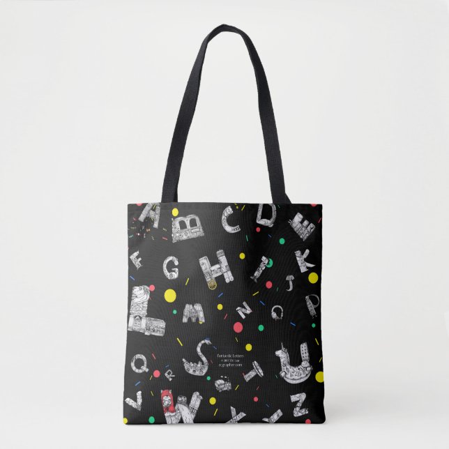 Fantastische Buchstabe-schwarze Tasche (Vorderseite)