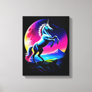 Fantastische Bunte Einhorn-Wildnis Leinwanddruck