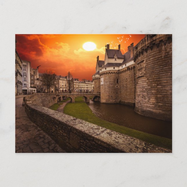 Fantastische Burg Frankreich Postkarte (Vorderseite)