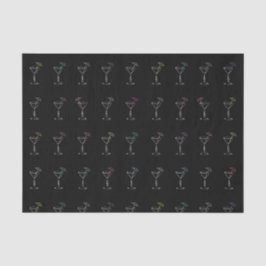 Fantastische coole Neonmartini-Gläser Seidenpapier