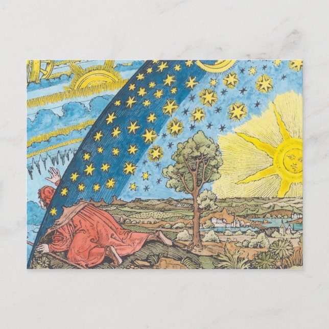 Fantastische Darstellung des Sonnensystems Postkarte (Vorderseite)