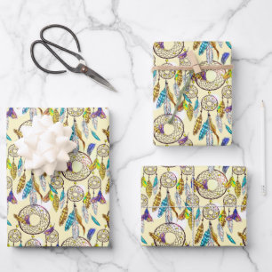 Fantastische Farben träumen Muster Geschenkpapier Set