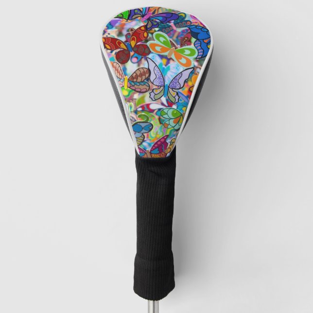 fantastische farbige Schmetterlinge Golf Headcover (Vorderseite)