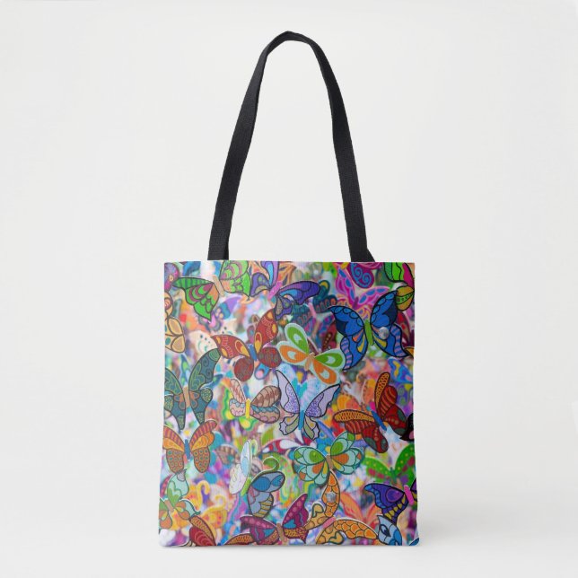 fantastische farbige Schmetterlinge Tasche (Vorderseite)