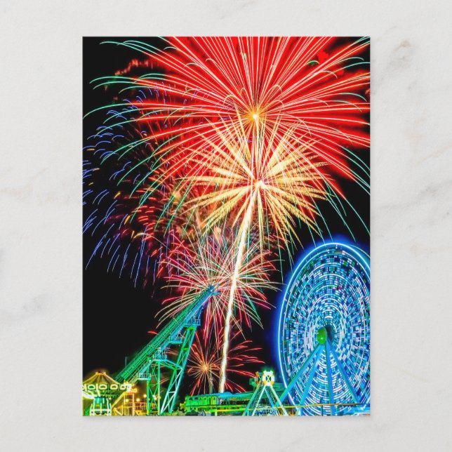 Fantastische Fireworks-Postkarte Postkarte (Vorderseite)