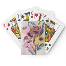 Fantastische florale handgemalte Spielkarten
