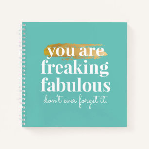 Fantastische Freunde Inspiration Spaß Aqua Blue Notizbuch