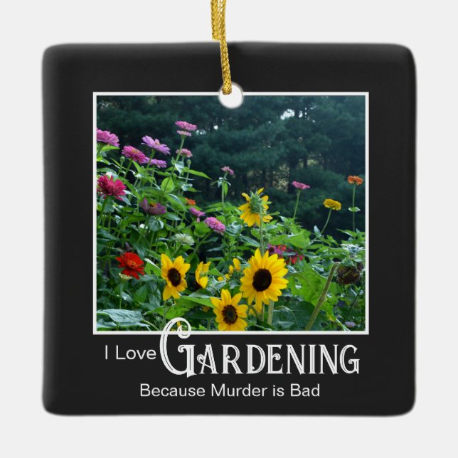 Fantastische Gartenanlage Sprichwort Blumengarten  Keramikornament (Vorderseite)