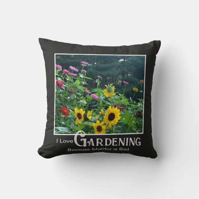 Fantastische Gartenanlage Sprichwort Blumengarten  Kissen (Vorderseite)