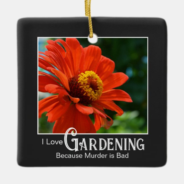 Fantastische Gartenarbeit Sprichwort Orangenblüten Keramikornament (Vorderseite)