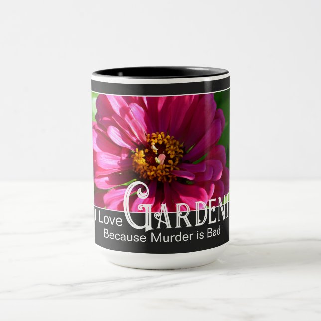 Fantastische Gartenarbeit Sprichwort Rosa Blütenzi Tasse (Zentrum)