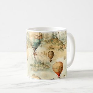 Fantastische Heißluftballon-Gebirgskarte Kaffeetasse