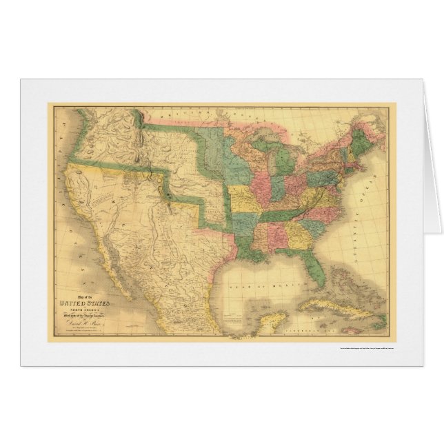 Fantastische Karte 1839 US Amerika (Vorderseite (Horizontal))
